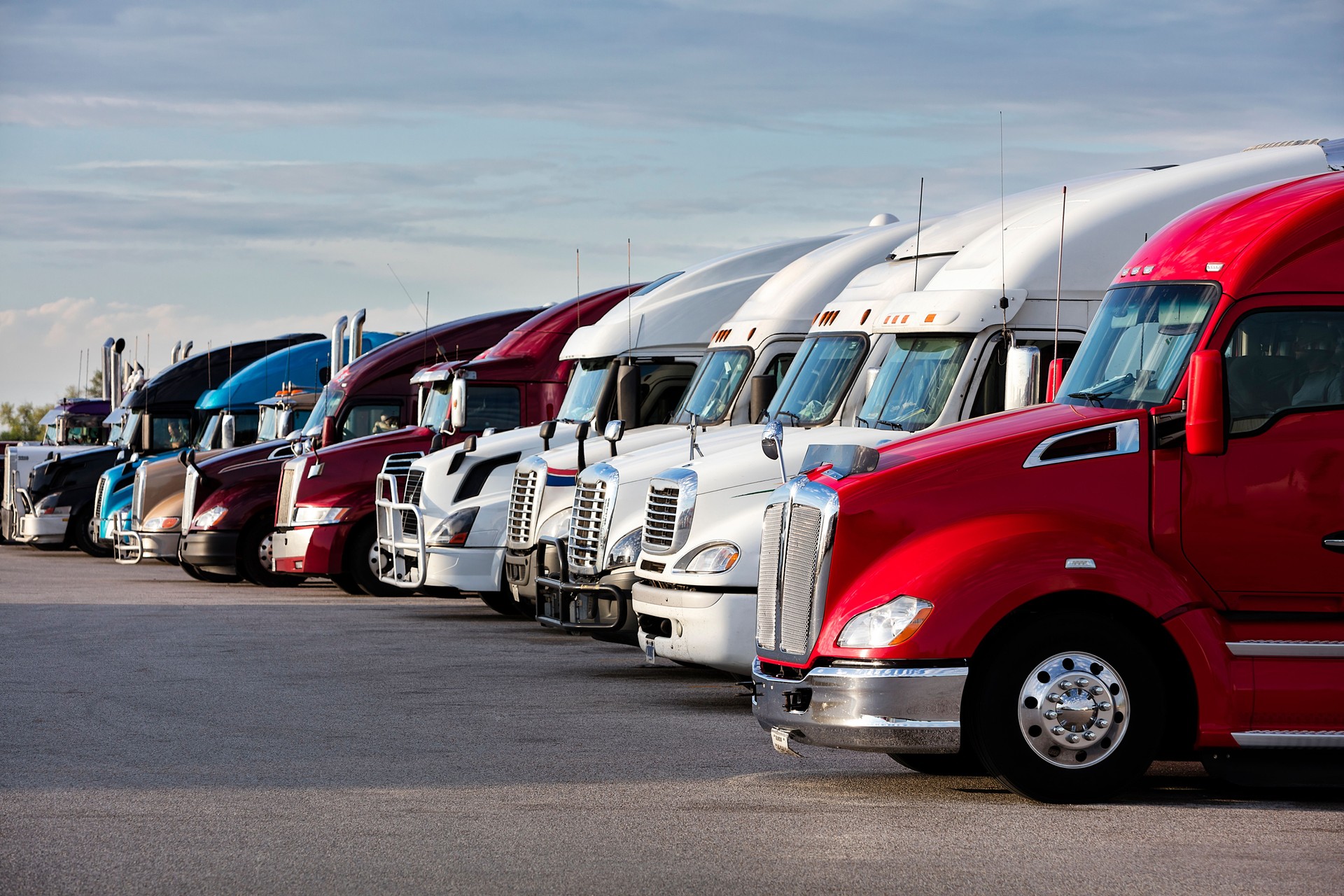 Semi Trucks Parked at Truck Stop, Missouri